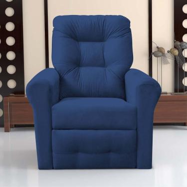 Imagem de Poltrona Reclinável Para Descanso Thalia Suede Azul