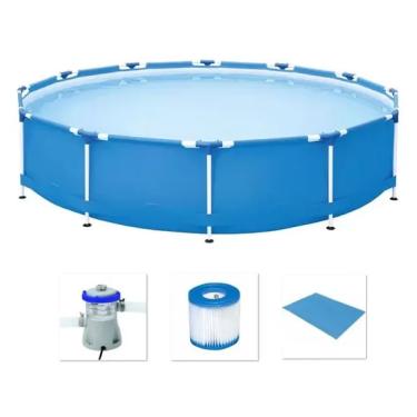 Imagem de Piscina Bestway 7000 Litros Estrutural com Bomba Filtrante 110v e forro