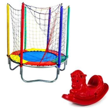 Imagem de Cama Elástica Trampolim Pula Pula 1,40m Gangorra 1 Lugar Playground Na
