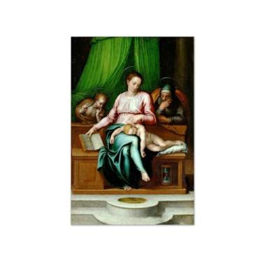 Imagem de Pinturas a óleo religiosas - imagem famosa em tela - reprodução giclée em tela - Sagrada família 2 - pôster clássico e impressões decoração de parede 20 x 30 cm 8 x 12 pol sem moldura