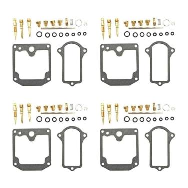 Imagem de 4 conjuntos compatíveis com KZ900 KZ 900 Z1 kit de reparo de carburador conjunto de reconstrução de carburador principais jatos piloto flutuante juntas de agulha