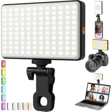 Imagem de Iluminação Selfie com Clipe Ajustável para Vídeos e TikTok - Luz Auxiliar Led RGB Para Celular Notebook Selfie Led Ring Light Profissional Fotografia Flash Iluminação De Preenchimento De Vídeo E Foto