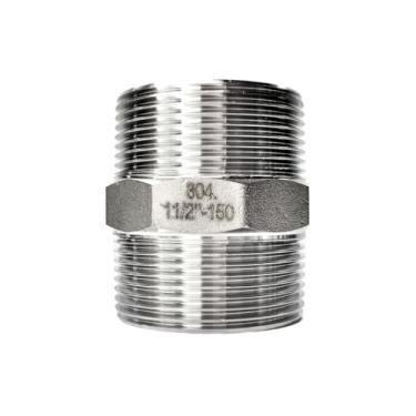 Imagem de Conexão Niple 1-1/2 Aço Inox 304 Duplo Sextavado Hexagonal