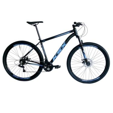 Imagem de Bicicleta 29 KSX Masculino Mtb Alum. Bike Index Freio Mecânico 21v Cabeamento Interno Suspensão 80mm (PRETO/AZUL, 17)