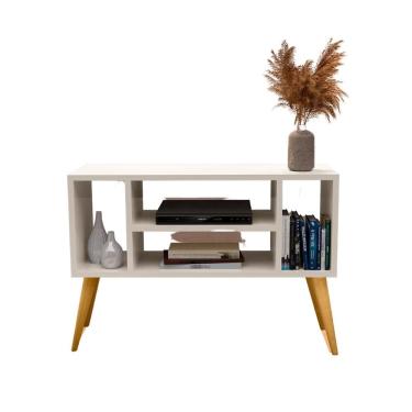 Imagem de Rack Intense 4 Nichos P/ Tv 40 Polegadas Pés Retrô Sala/ Escritório Off White