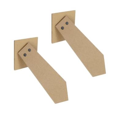 Imagem de Crapyt 2 peças de cavalete traseiro com fita dupla face, porta-retrato de papel kraft para suporte vertical ou horizontal de molduras de 18 cm × 23 cm, para artesanato DIY, exposições de galeria