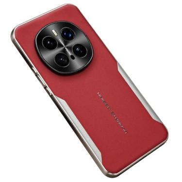 Imagem de FWYANZH Capa de couro para Honor Magic 7 Pro/7, capa de proteção de lente com tudo incluído, fina, galvanizada, à prova de choque, vermelha, 7