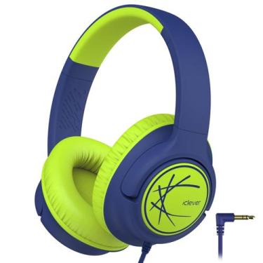 Imagem de Fones de ouvido iClever Kids 85dBA Safe Volume Limit azul verde