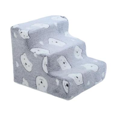 Imagem de MotiveTech Escadas para cães, rampa, degraus para cães, capa removível, escada antiderrapante para animais de estimação, degraus para sofá, cama alta, escalada, Pequenos 3 Passos