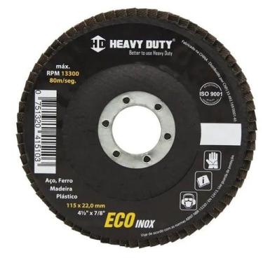 Imagem de DISCO FLAP ECOINOX FIBRA CONICO 4.1/2 GRANA 40 - 25 Unidades - HEAVY D