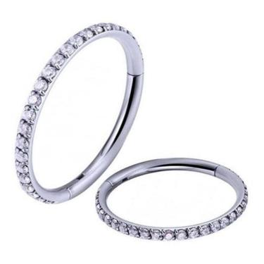 Imagem de Piercing Argola Pedra Zirconia Titânio 10 Mm Clicker Conch