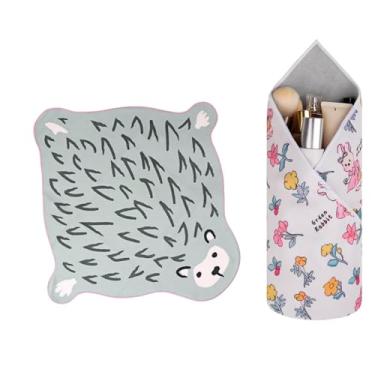 Imagem de GianiaChi Pano mágico autoadesivo | Protetor de lente de câmera + bolsa de armazenamento de cosméticos | Reutilizável, lavável, organizador dobrável | Estojo de viagem portátil para lentes, pincéis e