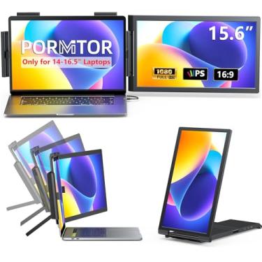 Imagem de Extensor de tela de laptop, monitor portátil FHD IPS 1080P de 15,6 polegadas para laptop, mini HDMI/Tipo-C para laptops de 14 a 16,5 polegadas, Plug & Play para Windows/Mac/Android/Switch/PS5