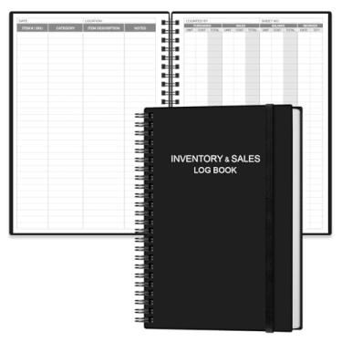 Imagem de Livro de registro de inventário e vendas para pequenas empresas – livro contábil de inventário, caderno de inventário, livro rastreador de pedidos para compras, vendas e reabastecimentos, 14,7 cm x