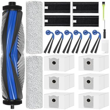 Imagem de RUKHOOL Acessórios Omni X9 Pro para ECOVACS X9 PRO OMNI / X9 OMNI Kit de acessórios de peças de reposição 2 escovas principais antiembaraço 2 esfregões de rolo 6 sacos de pó 6 escovas laterais 4