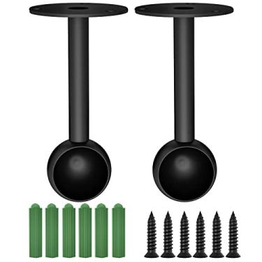 Imagem de Aopin Suportes de varão de armário com acabamento preto fosco 32 mm / 1-1/10.2 cm suportes de montagem no teto suportes de haste de cortina suportes de suporte de haste de aço inoxidável, suportes de