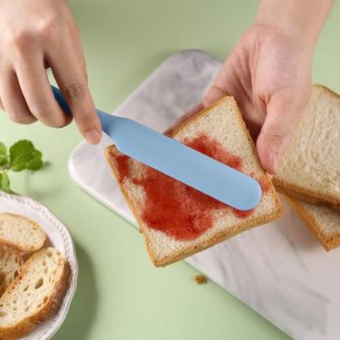 Imagem de Kit de palitos de silicone para agitação, 2 palitos reutilizáveis e 2 espátulas de silicone para misturar resina, cera, dor, epóxi, líquido, artesanato, azul