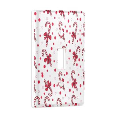 Imagem de Blueangle Capa de placa de parede para interruptor de luz - Capa decorativa para interruptor de luz de bengala de doces de Natal, tamanho 1 - gangue 4,53 x 2,76 polegadas (47)
