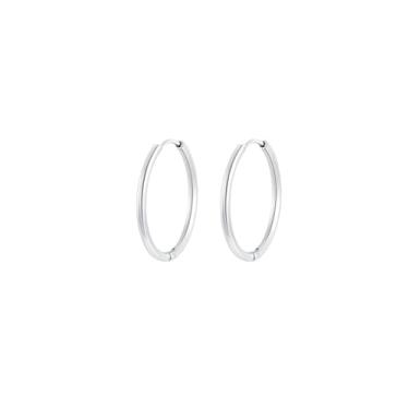 Imagem de Brincos de argola banhados a ouro 18 quilates para mulheres, argolas impermeáveis de aço inoxidável, hipoalergênicos, leves, minimalistas, para o dia a dia, 20m, Aço inoxidável, Sem pedra preciosa