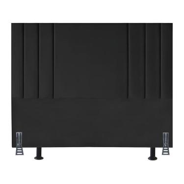 Imagem de Cabeceira Solteirão 100 Cm Cama Box Estofada Corino Frame Preto