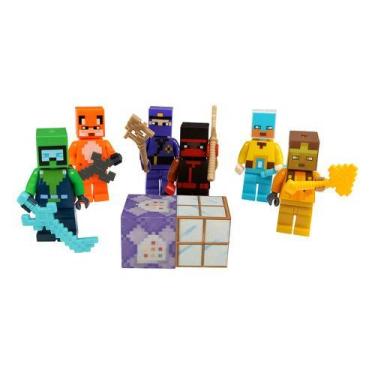 Imagem de 6 Boneco Minecraft Articulado Mundo Quadrado - IMPORTS TOYS