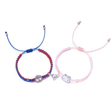 Imagem de LANWLOSI Pulseiras de amizade de aranha para 2 pulseiras combinando para casais, melhores amigos, suporte de aranha para melhor amiga, joias de aniversário, presentes de Dia dos Namorados para Bestie