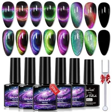 Imagem de Esmalte de gel Cat Eye com bastão magnético, gel holográfico camaleão, efeito mágico de duas cores, conjunto de salão profissional