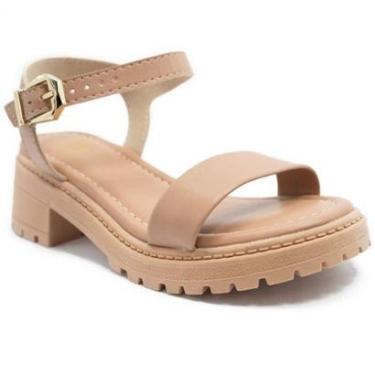 Imagem de Sandália Infantil Molekinha Salto Baixo Menina - Nude - 30-Feminino