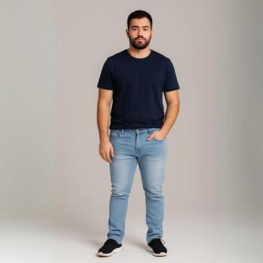 Imagem de Calça Jeans Stretch Lycra Masculina Slim 100% Algodão Linha Premium - 