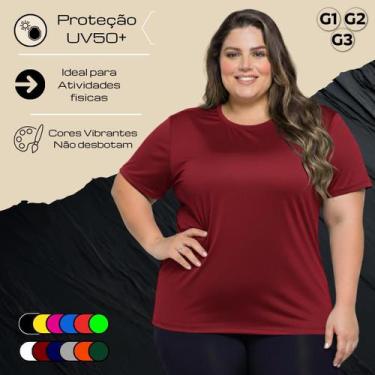 Imagem de Camiseta Térmica Plus Size Manga Curta Feminina Proteção Solar Uv Dry 
