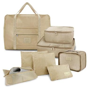 Imagem de Kit Organizador De Malas 6 Peças + Bolsa Dobrável + Bolsa Porta Sapato