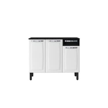 Imagem de Balcão de Cozinha Itatiaia Rose 3 Portas 1 Gaveta Aço 105cm com Tampo