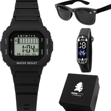 Imagem de Kit Infantil para Menino Orizom Kids com Relógios Digitais LED Pulseira Silicone e Óculos de Sol