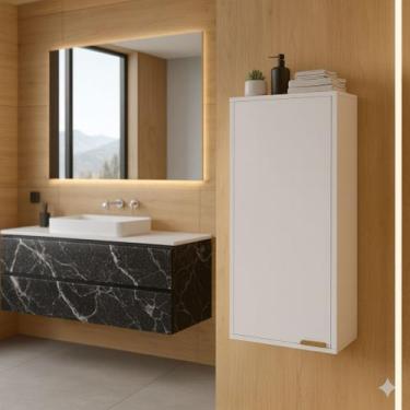 Imagem de Armário Aéreo 1 Porta em Madeira  Compacto, Moderno e Ideal para Peque