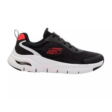 Imagem de Tênis Skechers 894294 Arch Fit Masculino, 39, Preto, Vermelho