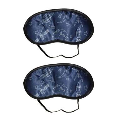 Imagem de 2 Máscara De Dormir Azul Tapa Olhos Anti Claridade Poliéster - Rio Tij