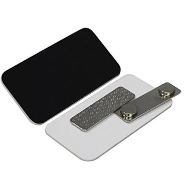 Imagem de Imprue Etiqueta/crachá em branco – Pacote com 25 – cantos redondos, suporte magnético para funcionários de escritório, profissional, crachá de nome de garçonete, etiqueta de nome de enfermeira