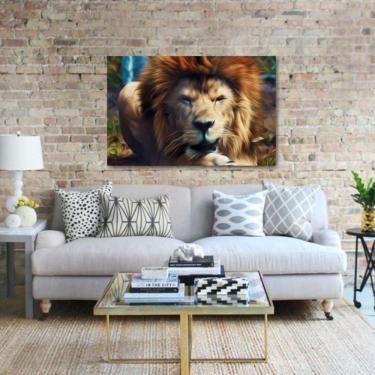 Imagem de Quadro Decorativo Leão Artístico Colorful