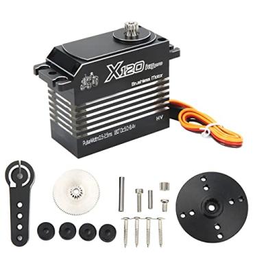 Imagem de Servo Motor Digital de 120 Kg, Servo Motor RC Sem Escovas Engrenagem de Metal de Alto, Caixa de Alumínio Impermeável IPX8 Servo de Direção para Carro RC 1/5 1/6, Robô, Barco,