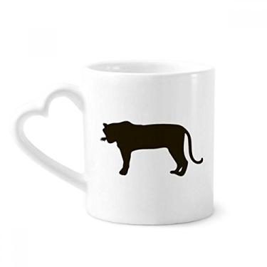 Imagem de Caneca de retrato de animal de tigre preto caneca de café cerâmica copo de coração de vidro