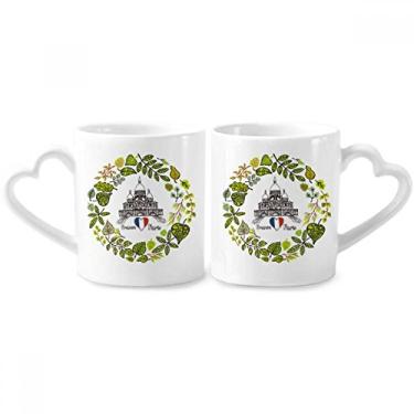 Imagem de Basilique Paris França Ilustração Casal Caneca Porcelana Conjunto de Cerâmica Amante Copo Punho Coração
