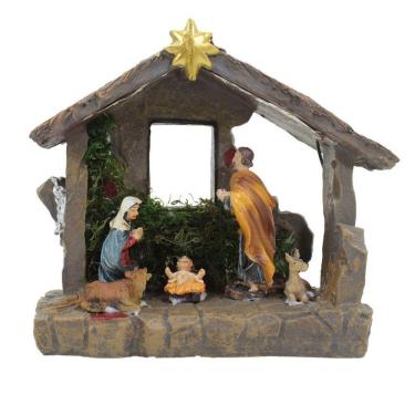 Imagem de Presépio De Natal Realista Em Resina Iluminado Fita De LED