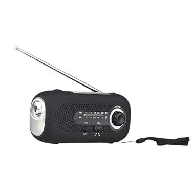 Imagem de HUIOP Wind Up Rádio Solar Alarme SOS AM/FM Emergência Rádio Solar a Manivela Rádio Alimentado com Bateria Recarregável 4 Modos Entrada de Fone de Ouvido Porta USB para Acampamento Ao Ar Livre