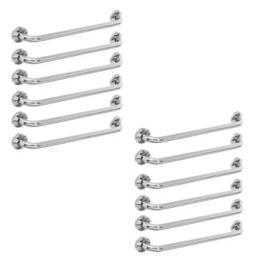 Imagem de Alça de Apoio Barra Kit 12 Unidades 50cm Inox Banheiro Deficiente Idos