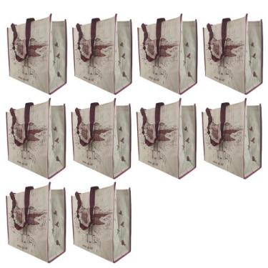 Imagem de Bolsa Ecologica Reutilizavel Ecobag Kit 10 Unidades Compras Mercado Sa