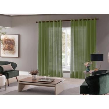 Imagem de Cortina Sala Grande Barcelona 400x250 Ótimo Caimento - Admirare, Verde