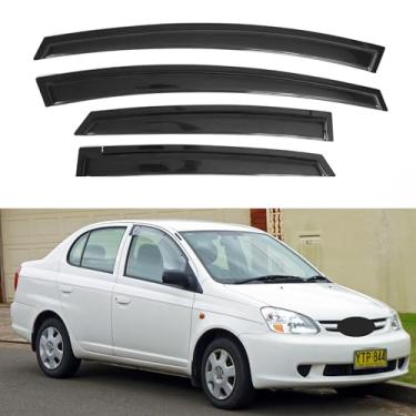 Imagem de Viseira de janela IG para Toyota Echo Sedan 2000-2005, protetor de chuva, defletor de janela de ventilação lateral de vento solar extradurável, 2000 2001 2002 2003 2004 2005 (apenas Sedan)