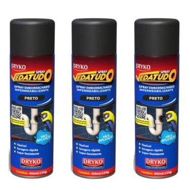 Imagem de Spray VedaTudo Emborrachado Impermeabilizante Dryko 400ml, Preto 3