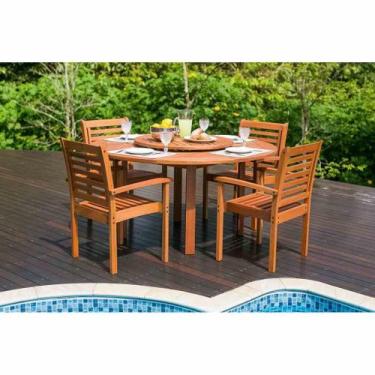 Imagem de Cadeira Empilhável Milano com Braços em Madeira Mestra Móveis, Stain J