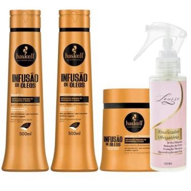 Imagem de Kit Infusão de Óleos Sh + Cond + Máscara 500ml Haskell + Finalizador O